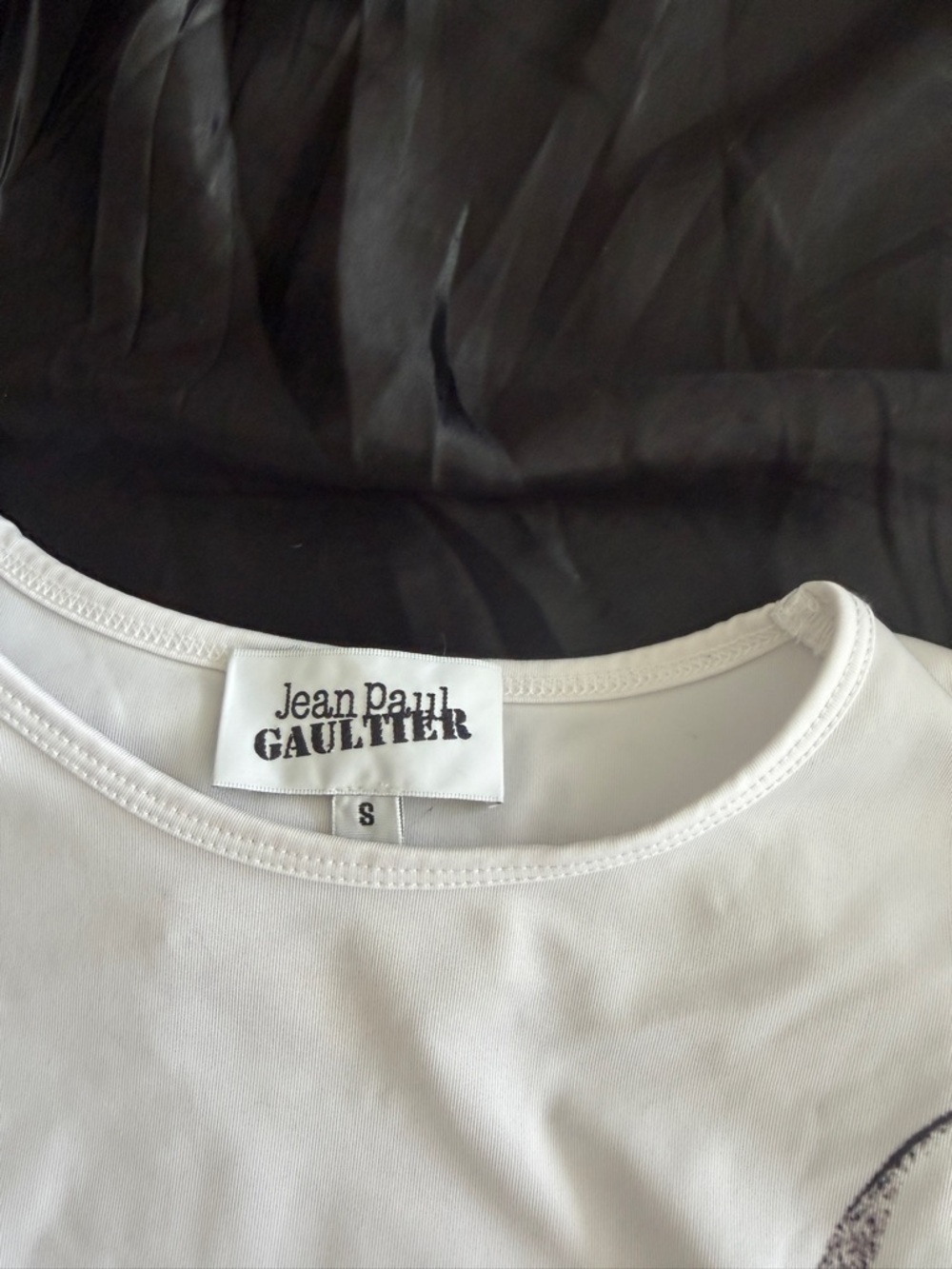 Jean Paul Gaultier White Bodysuit with Black Graphic Print - Picture 5 of 10